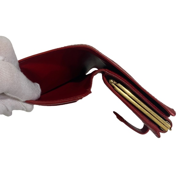 LV Louis Vuitton French Wallet Monogram Vernis in patent RED - designer - flawed - Picture 10 of 14